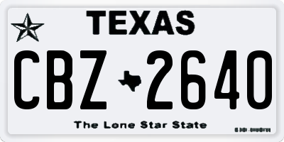 TX license plate CBZ2640