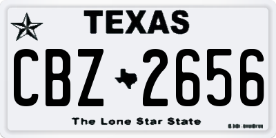 TX license plate CBZ2656