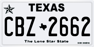 TX license plate CBZ2662