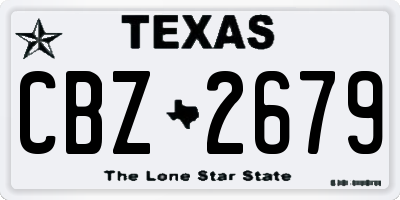 TX license plate CBZ2679