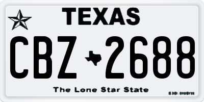 TX license plate CBZ2688