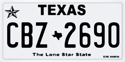TX license plate CBZ2690