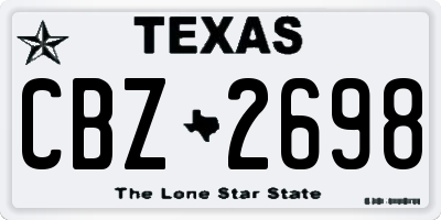 TX license plate CBZ2698