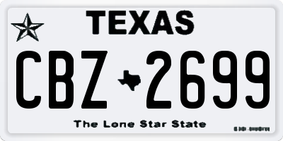 TX license plate CBZ2699