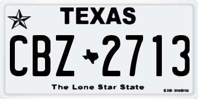 TX license plate CBZ2713