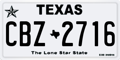 TX license plate CBZ2716