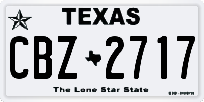 TX license plate CBZ2717