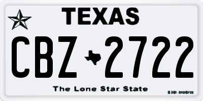 TX license plate CBZ2722