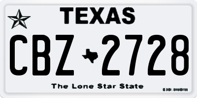 TX license plate CBZ2728