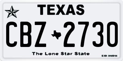 TX license plate CBZ2730
