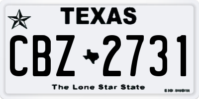 TX license plate CBZ2731