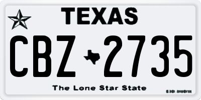 TX license plate CBZ2735