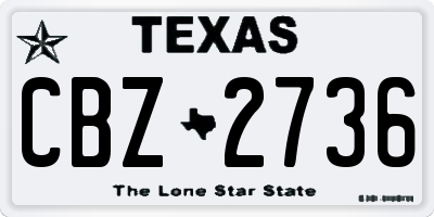 TX license plate CBZ2736