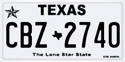 TX license plate CBZ2740