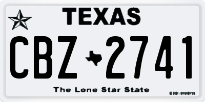 TX license plate CBZ2741
