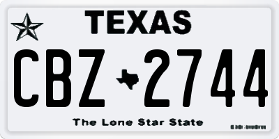 TX license plate CBZ2744