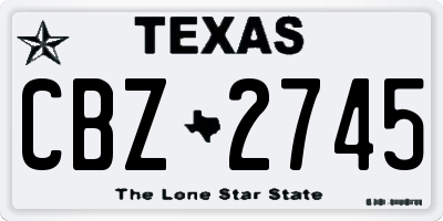 TX license plate CBZ2745