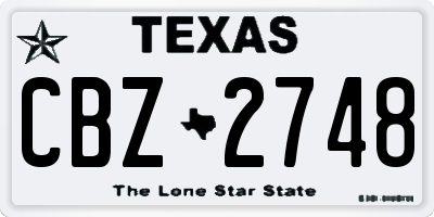 TX license plate CBZ2748