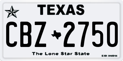 TX license plate CBZ2750