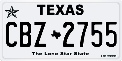 TX license plate CBZ2755