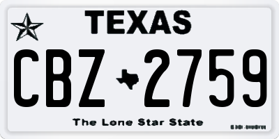 TX license plate CBZ2759