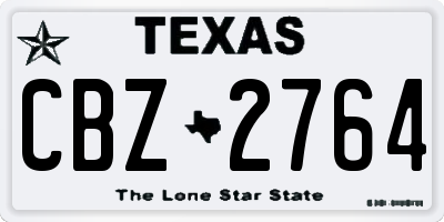 TX license plate CBZ2764