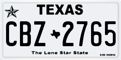 TX license plate CBZ2765