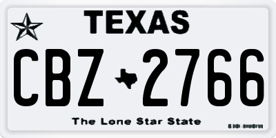 TX license plate CBZ2766