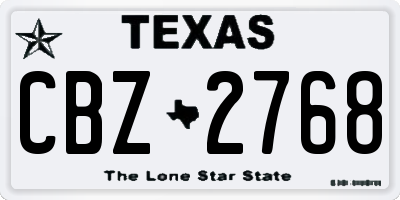 TX license plate CBZ2768
