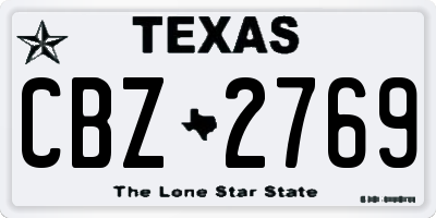 TX license plate CBZ2769