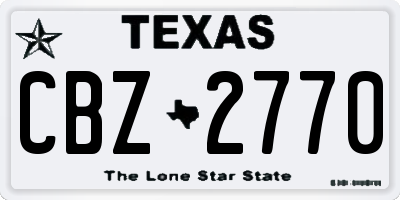 TX license plate CBZ2770
