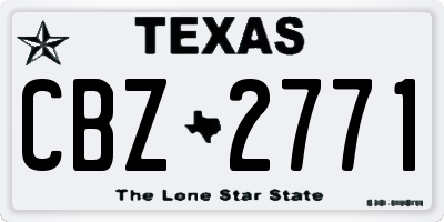 TX license plate CBZ2771