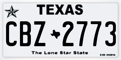 TX license plate CBZ2773