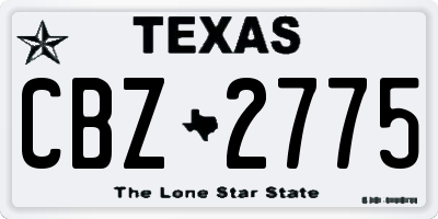 TX license plate CBZ2775