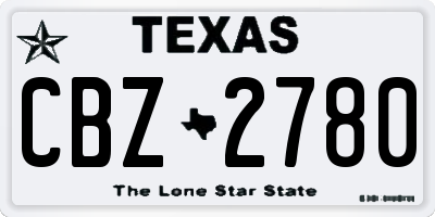 TX license plate CBZ2780