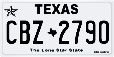 TX license plate CBZ2790