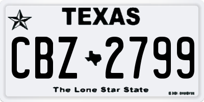 TX license plate CBZ2799