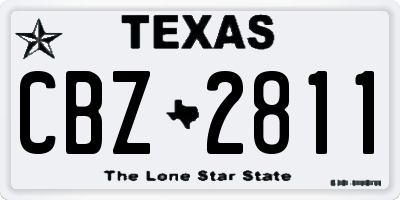 TX license plate CBZ2811