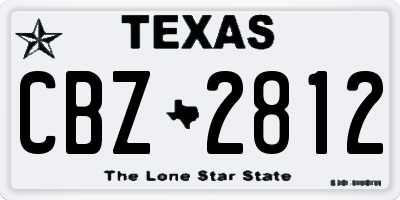 TX license plate CBZ2812