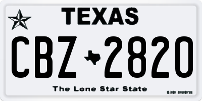 TX license plate CBZ2820