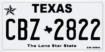 TX license plate CBZ2822
