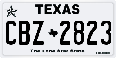 TX license plate CBZ2823