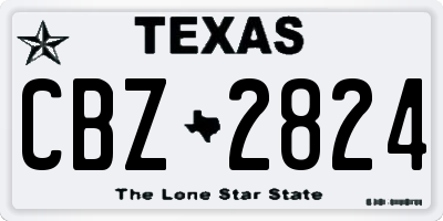 TX license plate CBZ2824
