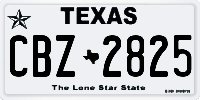 TX license plate CBZ2825