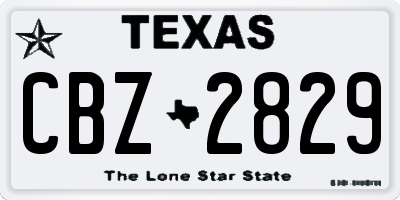 TX license plate CBZ2829