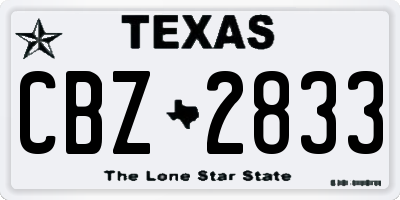 TX license plate CBZ2833