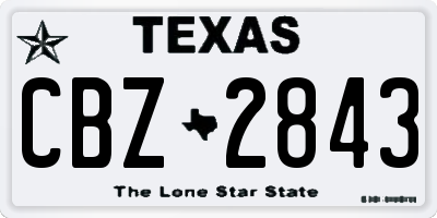 TX license plate CBZ2843