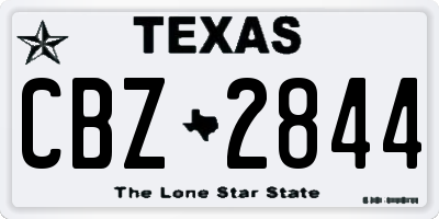 TX license plate CBZ2844