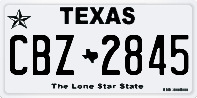 TX license plate CBZ2845