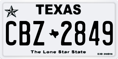 TX license plate CBZ2849